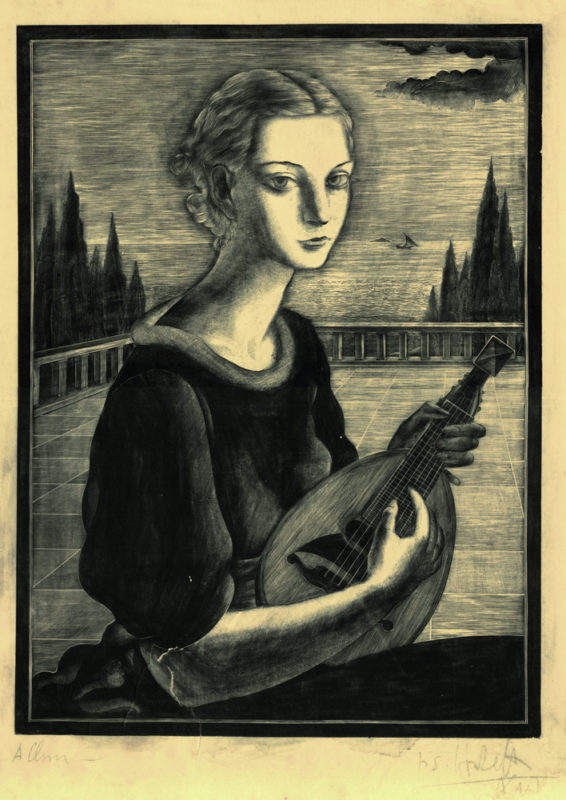 Zetti, ritratto di Clara, 1935, Carpi, Museo della Xilografia